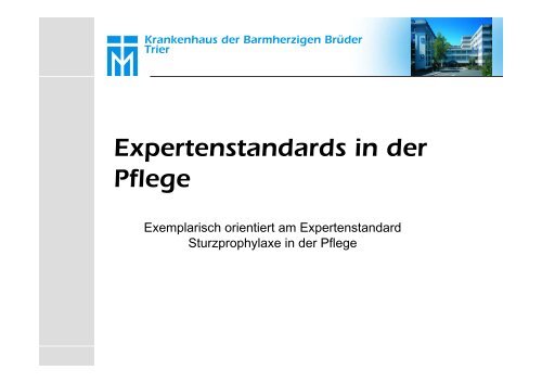 Expertenstandards in der Pflege - Barmherzige Brüder Trier e. V.