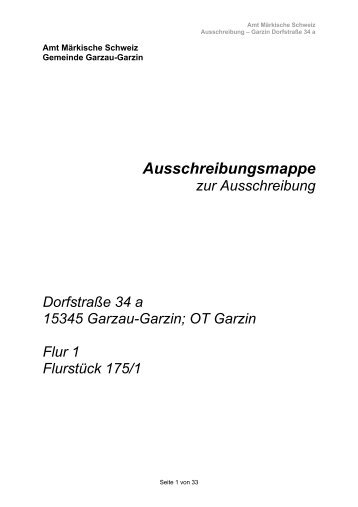 Ausschreibungsmappe zur Ausschreibung Dorfstraße 34a 15345 ...