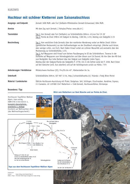 pointe de Zinal 3789 m – Südgrat im Abstieg - Bergpunkt