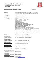 Freiburger FC - Presseinformation: 1994/95