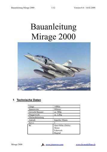 Bauanleitung Mirage 2000 - HT-Modellbau