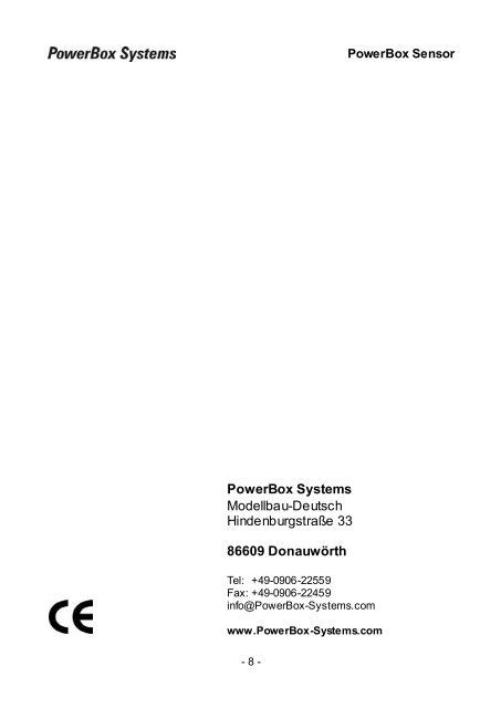 Operating Instructions - PowerBox Systems