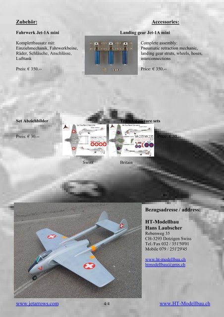 De Havilland Vampire (deutsch/englisch) - HT-Modellbau