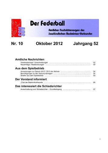 Nr. 10 Oktober 2012 Jahrgang 52 Amtliche Nachrichten