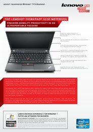 THE LENOVOÂ® THINKPADÂ® X230 NOTEBOOK