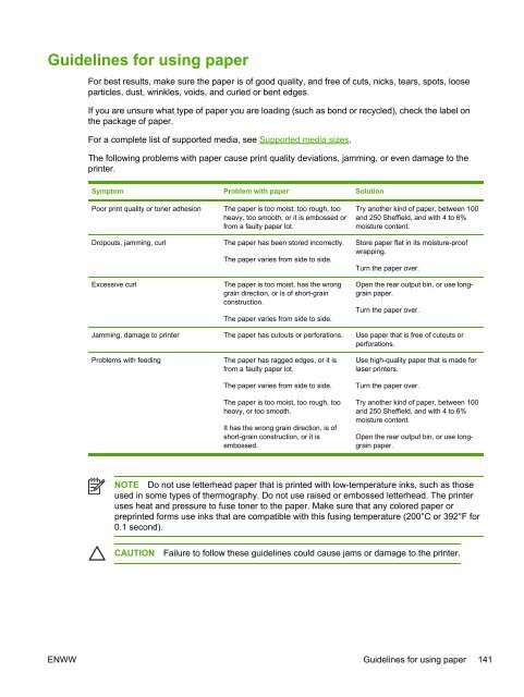 HP LaserJet 5200 user guide - ENWW