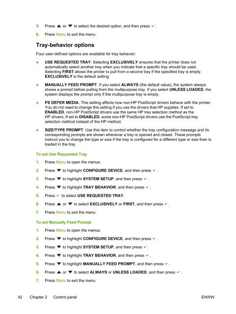 HP LaserJet 5200 user guide - ENWW