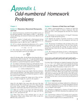 Appendix L Odd-numbered Homework Problems