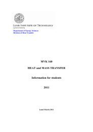 MVK 160 HEAT and MASS TRANSFER Information for students 2011