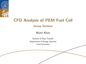 CFD Analysis of PEM Fuel Cell - Group Seminar