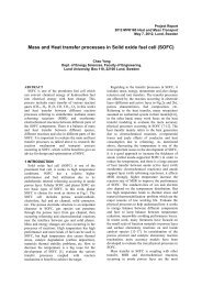 Mass and Heat transfer processes in Solid oxide fuel cell (SOFC)