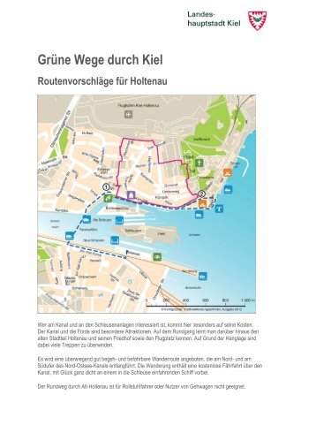 Ausführliche Routenbeschreibungen für Holtenau als PDF