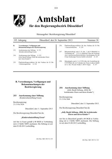 Amtsblatt Nr. 38 vom 26.09.2013 - Bezirksregierung Düsseldorf