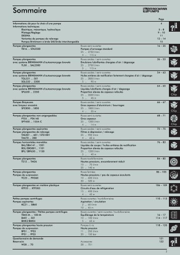 Sommaire - Brinkmann Pumps