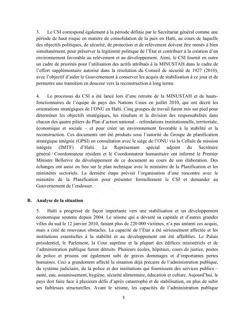 Cadre stratégique intégré des Nations Unies pour Haïti - UN Haiti