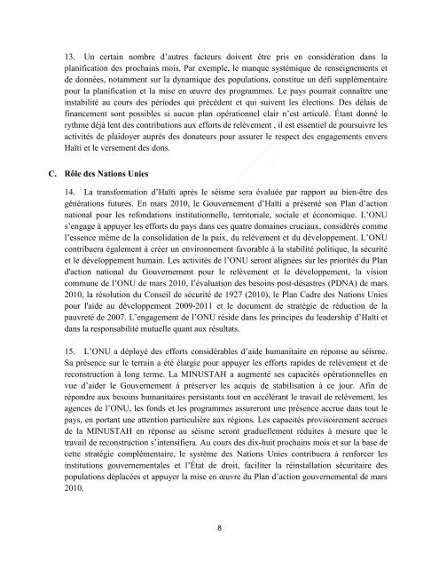 Cadre stratégique intégré des Nations Unies pour Haïti - UN Haiti