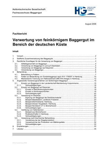 Verwertung von Baggergut - HTG Fachausschuss Baggergut