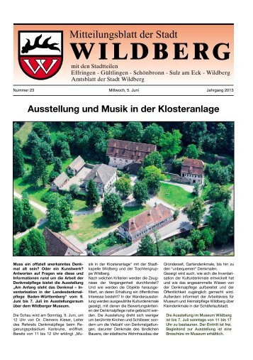 Ausstellung und Musik in der Klosteranlage - Wildberg