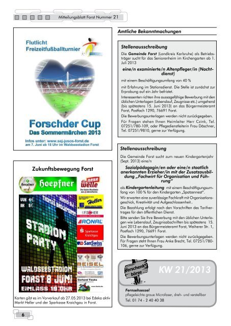 Mitteilungsblatt Nr. 21 vom 23.05.2013 - Forst in Baden
