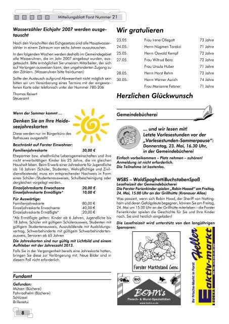 Mitteilungsblatt Nr. 21 vom 23.05.2013 - Forst in Baden