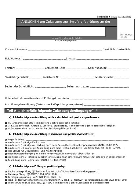 Zulassung zur BerufsreifeprÃ¼fung - HTL & HTBLA Hallstatt