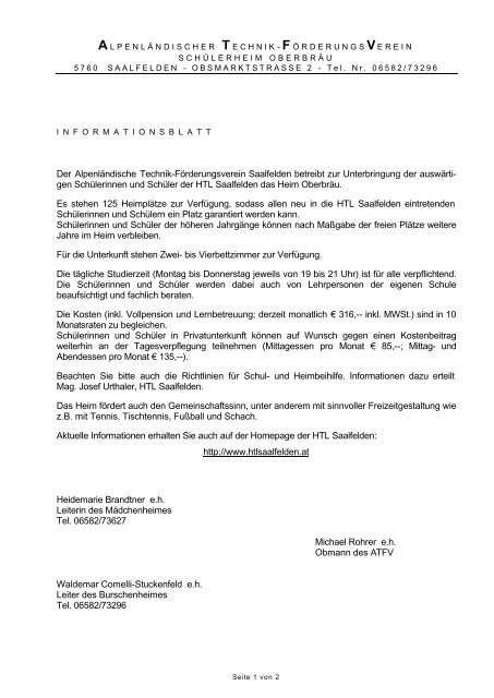Der AlpenlÃ¤ndische Technik-FÃ¶rderungsverein Saalfelden betreibt ...