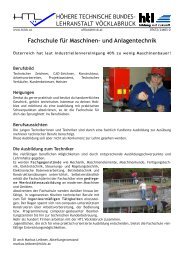 Fachschule für Maschinen- und Anlagentechnik ... - HTL Vöcklabruck
