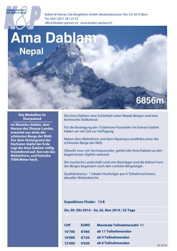 Ama Dablam - Hauser Exkursionen