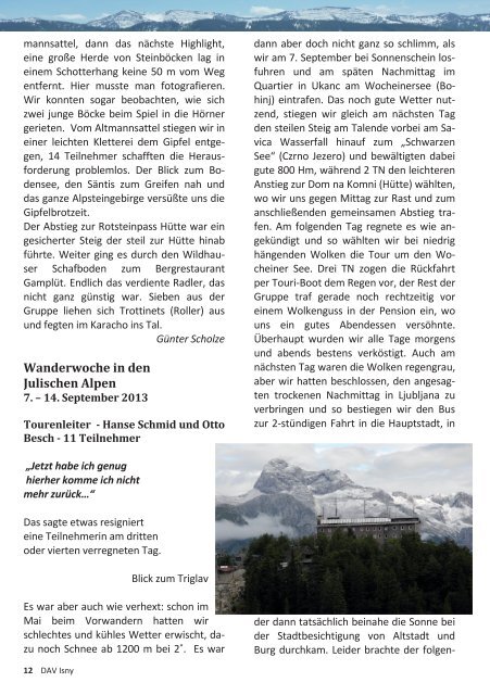 Sektionsbrief - Alpenverein Isny