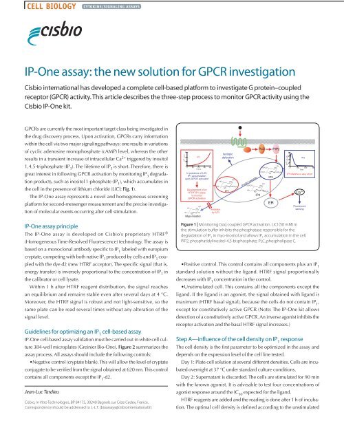 IPOne assay the new solution for GPCR Cisbio Bioassays