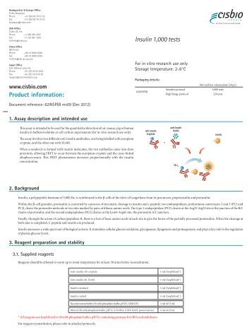 HTRFÂ® package insert Insulin 1,000 tests - Cisbio Bioassays