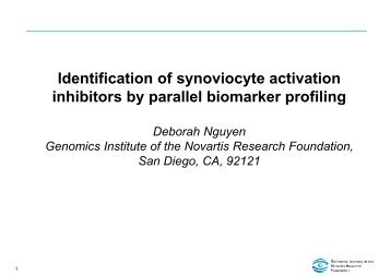 Identification of synoviocyte activation inhibitors by parallel ...
