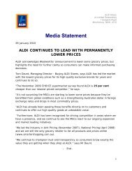 Media Statement - Aldi