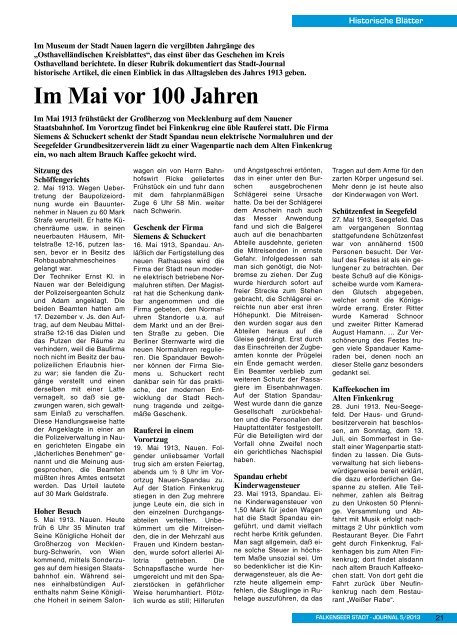 Mai 2013 - Falkensee - Falkenseer Stadtjournal