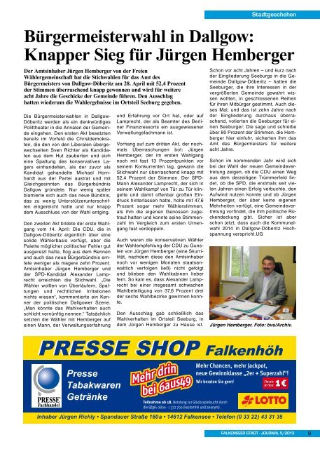 Mai 2013 - Falkensee - Falkenseer Stadtjournal