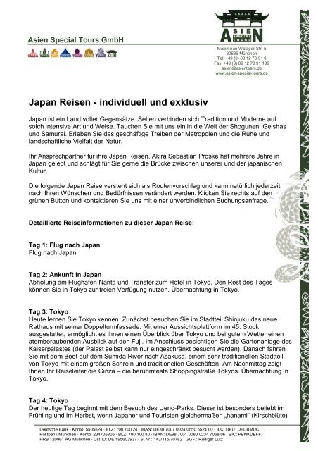 Japan Reisen - individuell und exklusiv - Asien Special Tours