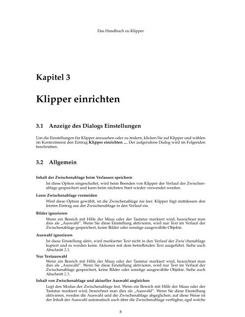 Das Handbuch zu Klipper - KDE Documentation