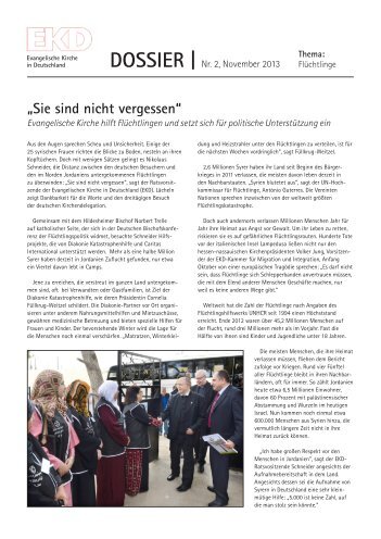 EKD-Dossier Nr. 2, November 2013 - Evangelische Kirche in ...