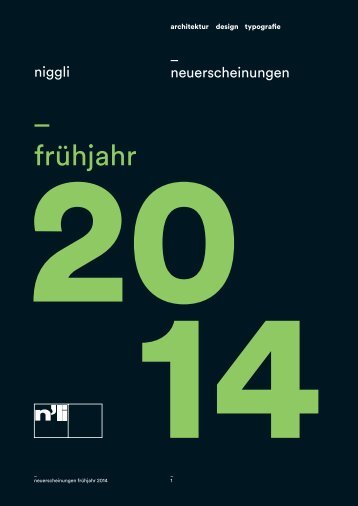 Neuerscheinungen niggli Frühjahr 2014