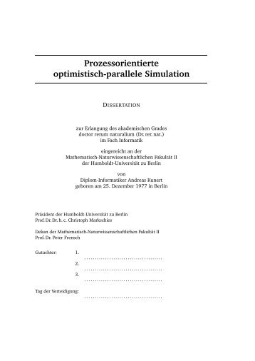 Prozessorientierte optimistisch-parallele Simulation - Humboldt ...