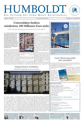 Ausgabe 2 2012/2013 - Humboldt-UniversitÃ¤t zu Berlin