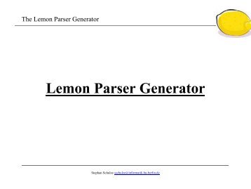 Lemon Parser Generator
