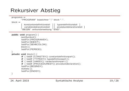 Java Compiler Compiler (JavaCC)