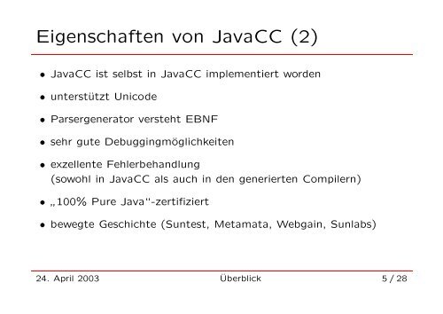 Java Compiler Compiler (JavaCC)