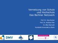 Vernetzung von Schule und Hochschule. - Humboldt-UniversitÃ¤t zu ...