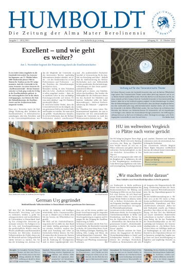 Ausgabe 1 2012/2013 - Humboldt-UniversitÃ¤t zu Berlin
