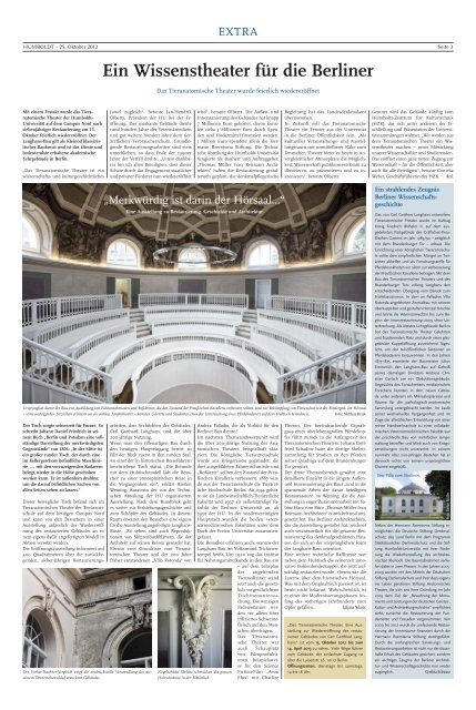 Ausgabe 1 2012/2013 - Humboldt-UniversitÃ¤t zu Berlin