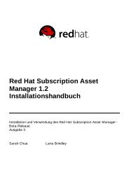 Red Hat Subscription Asset Manager 1.2 Installationshandbuch