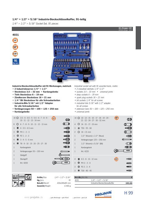 Katalog Handwerkzeuge - Projahn