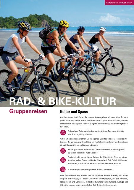 Rad Kulturreisen Mountainbikereisen